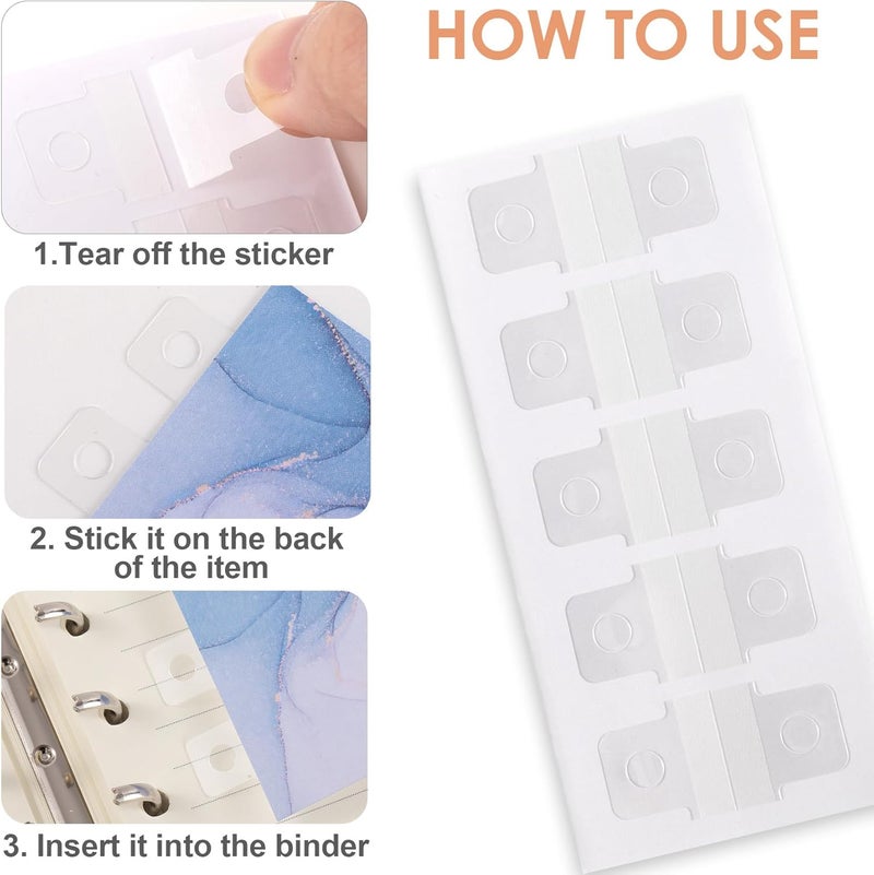 YAOJOE 300 PCS Binder Refill Sheet Converter Stickers, Clear Hole Reinforcement Stickers for No Punched Paper, Self-Adhesive Ring Binders Hole Labels for Office, Scrapbooking, Planner- 30 Sheets - Image 3